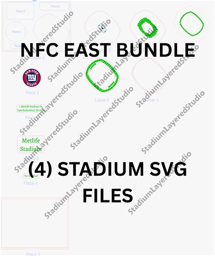 NFC East Stadium 3D Layered Cut Files - 4 Stadium Bundle (digital Download) - Etsy
