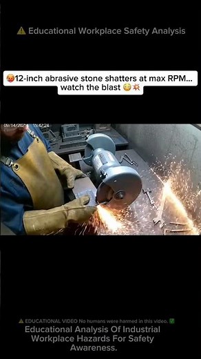 ⚠️ SUDDEN Bench Grinder WHEEL DETONATES 😳💥 #workfails
