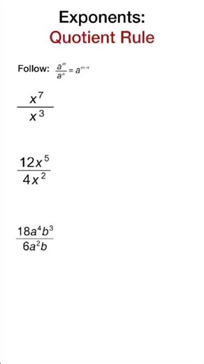 How to Simplify Exponents Using the Quotient Rule | Algebra Step-by-Step