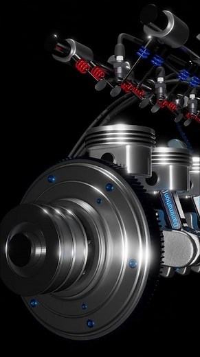 4 Takt Motor 4K animation