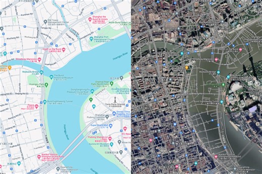 Los mapas de China no son como los del resto del mundo y por eso vemos carreteras en lugares donde no corresponde