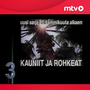 Vieläkö muistat tämän tunnarin? 🎶 Tänään torstaina 20.1. tulee kuluneeksi 30 vuotta siitä, kun Suomessa pääsi ensimmäistä kertaa viihtymään Kauniiden ja rohkeiden seurassa MTV3:lla. 👏 Juhlan kunniaksi ihka ensimmäinen Kaunarit-jakso on julkaistu mtv-palvelussa osoitteessa mtv.fi ✨ Uudet Kauniit ja rohkeat -jaksot voi katsoa mtv-palvelussa maksutta – aina viikkoa ennen TV-esitystä. ✨ | MTV3