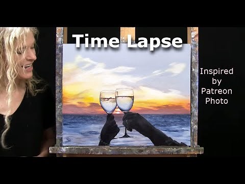Learn How to Draw and Paint with Acrylics SUMMERTIME CHEERS - Easy Beginner Art Tutorial -Time Lapse