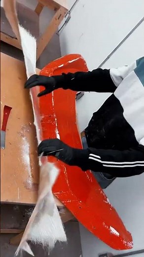Hand Layup Carbon Fiber Car Spoiler | Resin Application & Fiberglass Mold