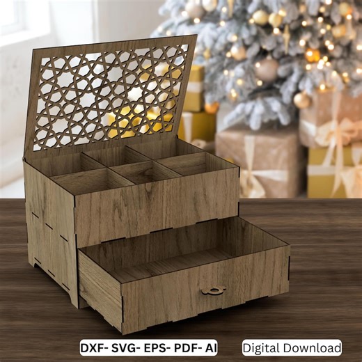 Laser Cut Jewelry Box With Drawers, Jewelry Box for Women, Wooden Gift Box,vector Files for Wood Laser Cutting File - Etsy Canada