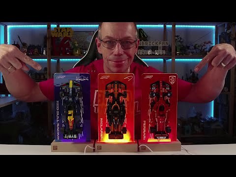Display stands for LEGO Speed Champions Formula 1 cars from Huyl