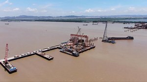 Pile foundations completed on main piers of China's record-breaking bridge