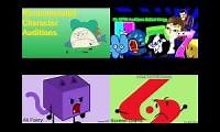 Mix of 4 videos from youtube : BFDI Auditions Comparison #1