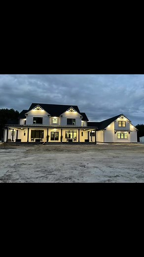 Mission complete ✔️ Dream house complete ✔️ Dream pool …..loading #modernfarmhouse #blackandwhitefarmhouse #dreamhomegoals #blackwindows #dreampool #frontporch #wraparoundporch #lifegoals2023