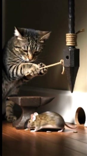 Will it press the Trap? looking for a sunflower seed #funny cat #puppy #trap