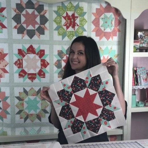 Cutest block ever. Swoon Sixteen by Thimble Blossoms | Fat Quarter Shop