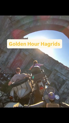 5.2M views · 32K reactions | I think we can all agree there’s nothing quite like a golden hour ride on Hagrids.  #harrypotter #hagridsmotorbikeadventure #universalorlando #rollercoaster #ridepov | Theme.Park.Photography | Facebook