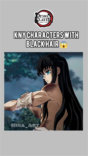 Kny characters with black hair 😱 #demonslayer #kny #animeart #hairstyle