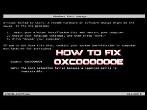 How to Fix Error code "0x000000e" in windows 7