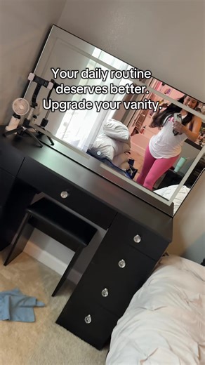 This vanity has so much room and has made my life so much better.@VOWNER @VOWNER Furniture #furniture #Vanity #Organization #bathroommakeover #BedroomMakeover