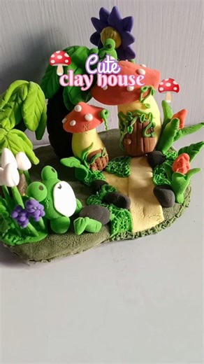 🍄DIY CLAY HOUSE🍄 #shorts #diy