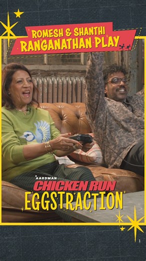 17 reactions | Romesh and his mum take on Chicken Run: Eggstraction and chaos ensues. Can they save the flock, or will family gaming end in  nuggets? Watch the full video! https://bit.ly/3M1Kvby  #ChickenRunEggstraction #RomeshRanganathan #Aardman | Outright Games Ltd | Facebook