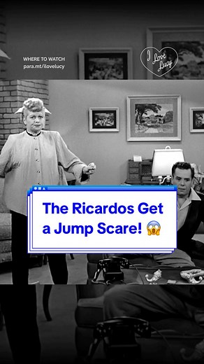 The Ricardos get a jump scare! 😱 #ilovelucy Now Streaming on #PlutoTV and Paramount #lucilleball #classictv #1950s