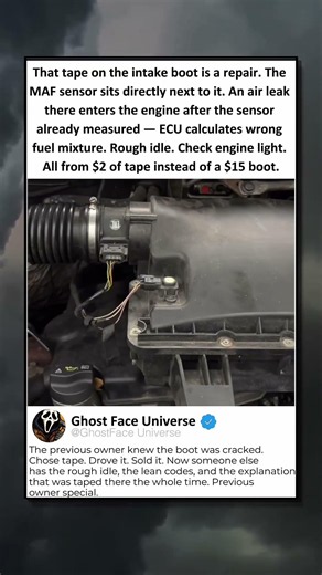 DUCT TAPE. MAF SENSOR. CHECK ENGINE.