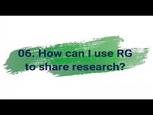 06. How can I use ResearchGate to share research? [English version]