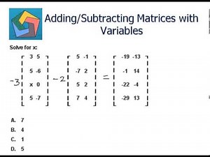 Adding/Subtracting Matrices with Variables