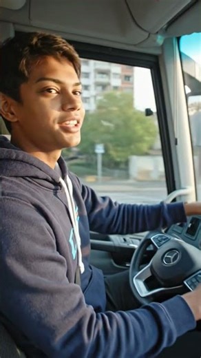 Driving mercidies bus first time