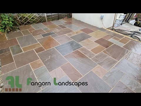 Marshalls Brown Indian Sandstone Installation - Fangorn Landscapes