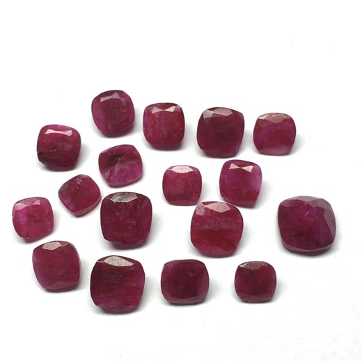 Ruby Cushion Faceted Cut Pointed Back Loose Gemstone 4x4 to 10x10 MM - Etsy