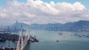 Stock Video Famous Hong Kong Bridge And Cityscape Live Wallpaper For PC
