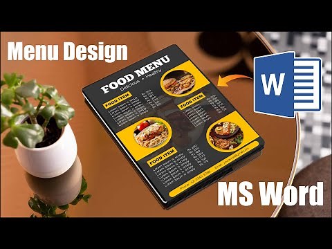 Menu Card Design in Microsoft Word | MS Word Design Menu for Printable | A5 Size Menu Design in Word