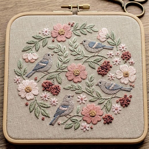 Bird Floral Embroidery Patterns, Cottagecore Hand Embroidery Design, Vintage Botanical Hoop Art Digital Download - Etsy