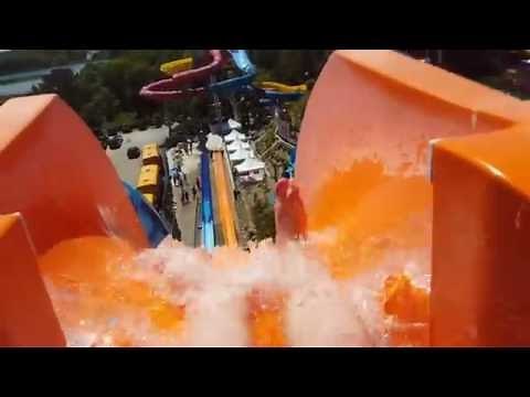 POV: Intense Orange Water Slide: Devil's Peak at Water Wizz, East Wareham, MA