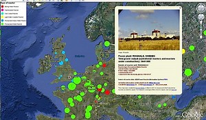 Google map of the world's nuclear power plants