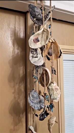 Oyster Shell Wind Chime: Coastal Decor With Ocean Charms - Etsy