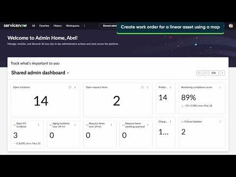 Create a work order for a linear asset using a map