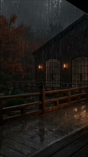 Gentle rain and soft thunder washing over the autumn forest.