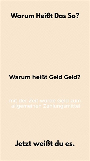 Warum heißt Geld „Geld“?