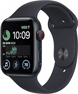 Apple Watch SE (2nd Gen) [GPS + Cellular 44mm] Smart Watch w/Midnight Aluminum Case & Midnight Sport Band - S/M. Fitness & Sleep Tracker, Crash Detection, Heart Rate Monitor, Water Resistant