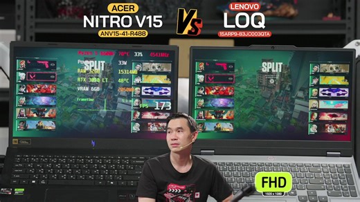 🔴Live | โน้ตบุ๊ค LENOVO LOQ 15ARP9-83JC003QTA และ ACER NITRO V15 ANV15-41-R488 | iHAVECPU . SPEC LENOVO LOQ 15ARP9-83JC003QTA CPU : AMD Ryzen 5 7235HS 4C/8T TURBO 4.20 GHz VGA : NVIDIA GeForce RTX 3050 (6GB GDDR6) 95W RAM : 12GB DDR5-4800MHz (Max 32GB) M.2 : 512GB PCIe® 4.0 NVMe™ M.2 SSD DISPLAY : 15.6” IPS (1920x1080) Full HD 144Hz 100% sRGB, 300nits, G-SYNC WEBCAM : HD 720p with E-shutter SLOT : 2xSlots DDR5,2x M.2 PCIe I/O Ports : 3 x USB 3.2 Type A 1x USB 3.2 Type C 1x HDMI 2.1 1 x Ethernet