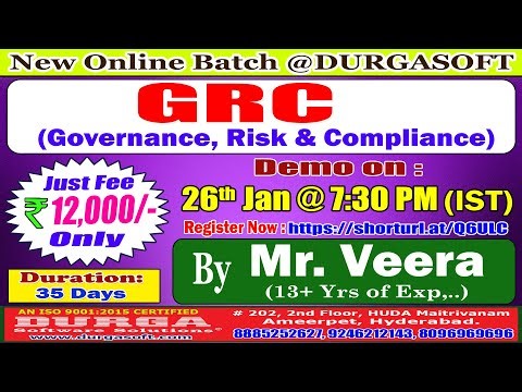 GRC (Governance, Risk & Compliance) Online Training @ DURGASOFT