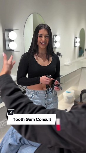 Tooth gem consultation for one of our lovely clients 💕 #sparklebymaya #fyp #salon #teethtok #sydney #toothgems #swarovski #work #toothgemssydney