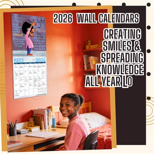 A Calendar That Shares Knowledge of Our Culture Be inspired every month as you look at the artwork. Be inspired as you read the Black History facts. Be inspired all year!! Who Can You Spread The Knowedge To? Share A 2026 African American Wall Calendar! Learn more at www.shadescalendars.com/product-category/calendars-and-planners #2026AfricanAmericanCalendars #2026Calendar #BlackArt #ShadesofColorCalemdars #ShadesofColorGifts #shadesofcolorgifts #blackowned #2026AfricanAmericanWallCalendar #2026C