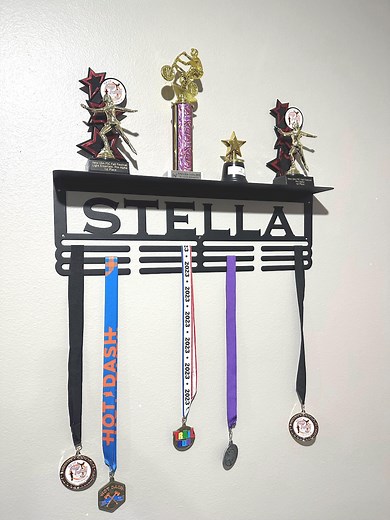 Custom Medal and Trophy Shelf | Personalized Sports Display | Metal Athlete Award Hanger | Gift for Athlete | CNC Plasma Cut Sign - Etsy