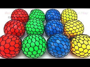 Learn Colors with Squishy Slime Balls with Microwave Toy Appliance Surprise Toys