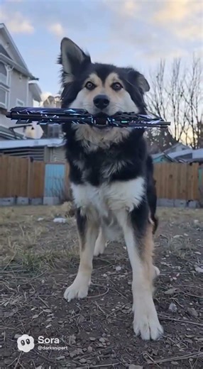 Dog fights off Alien invasion in back yard.