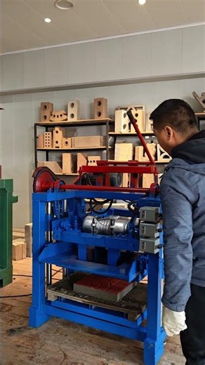 4-35 type small brick machine test run - road bricks perfectly formed.