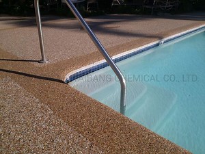 [Hot Item] Epoxy Pebblestones Concrete Overlay Pool Deck