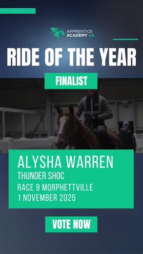 Watch the replay of Alysha Warren's ride on Thunder Shoc, which earned her a spot as a finalist for the 2025 SA Apprentice Academy Awards Ride of the Year! VOTE HERE >> https://share-ap1.hsforms.com/1SFmvn32tTAK5EcfJSiyVwA4p4a1 Already voted? Show your support by sharing this video!