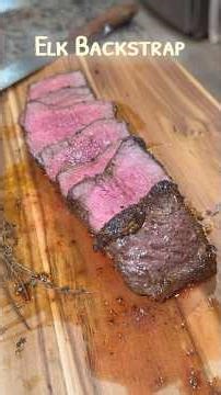 Elk Backstrap on the Cast Iron skillet Comes out great! #elk #elkbackstrap #steak #elkmeat #gamemeat