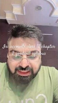 Isc accounts class 12 chapter 2 Goodwill #iscaccounts
